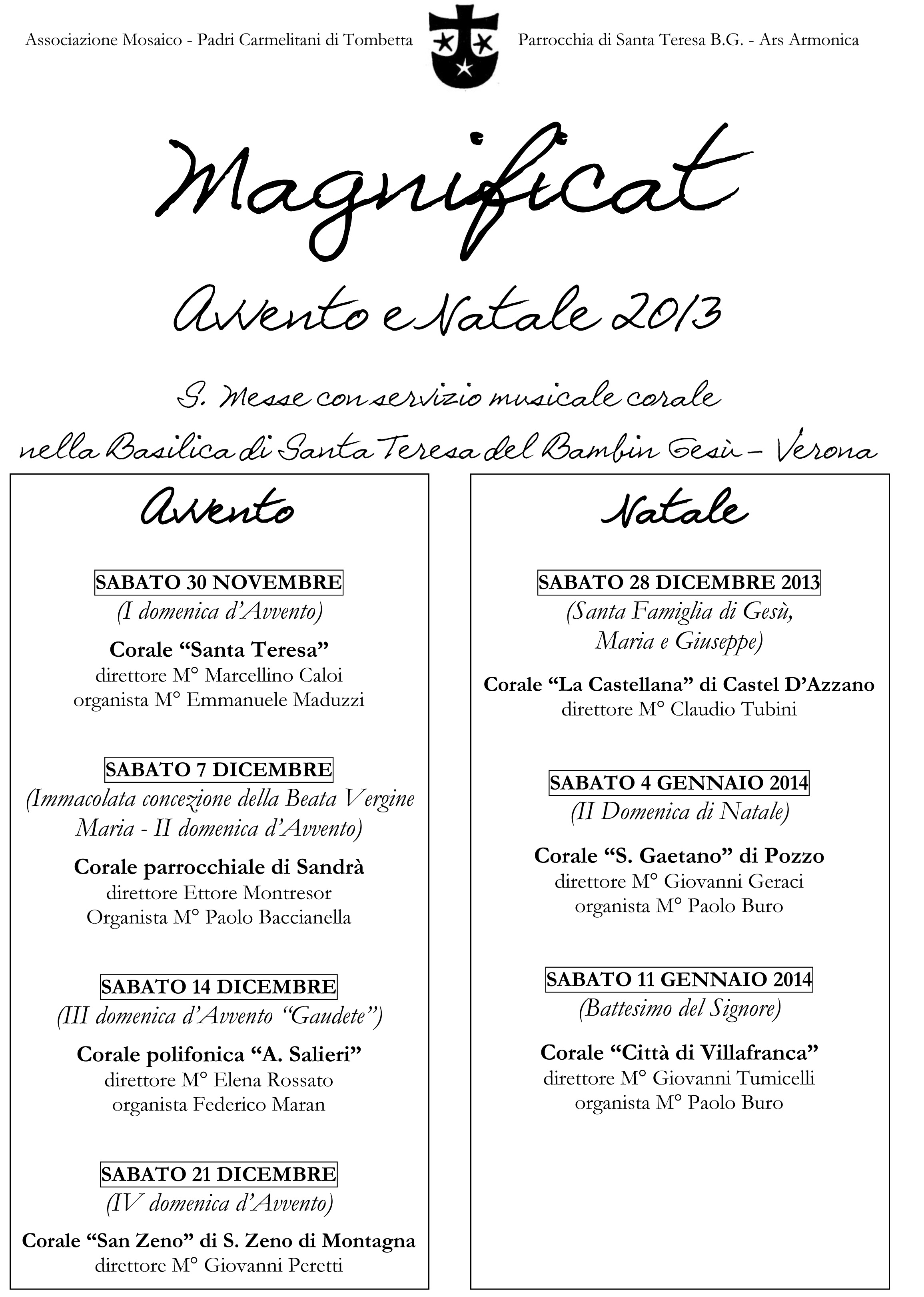 Archivio attività Magnificat
